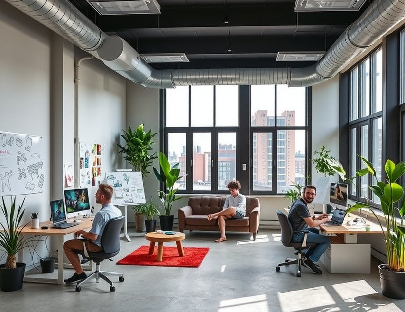 Creative open-plan workspace at Playliduri game design studio Rotterdam